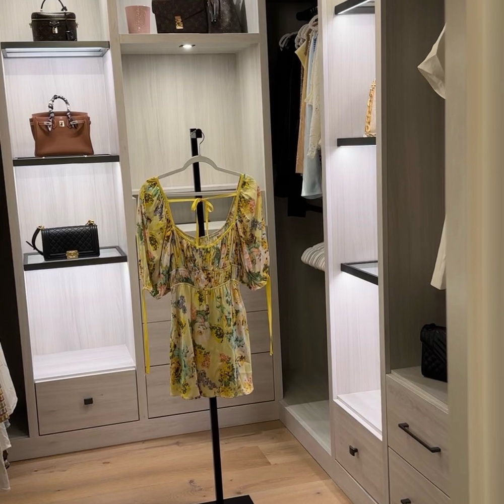 For Love And Lemons Yellow Floral Mini Dress - Picture 6 of 6